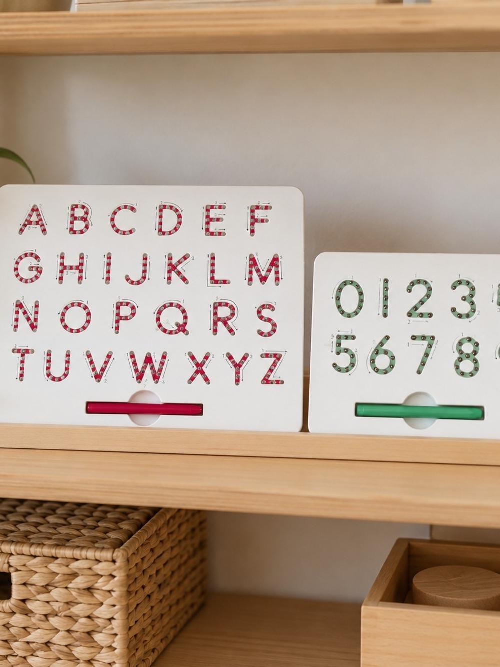Montessori Alphabet & Number Tracing Boards – Set of 2✨️